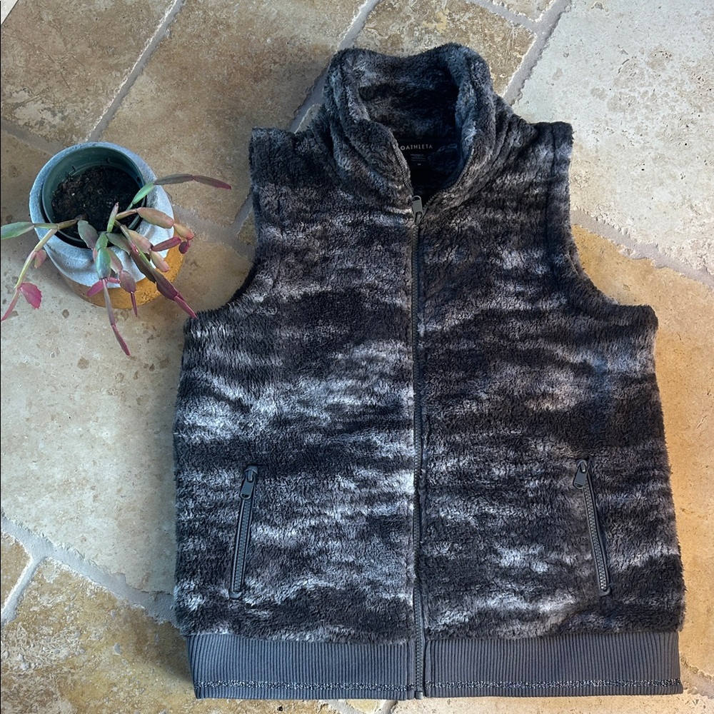 Athleta Charcoal Fleece Vest